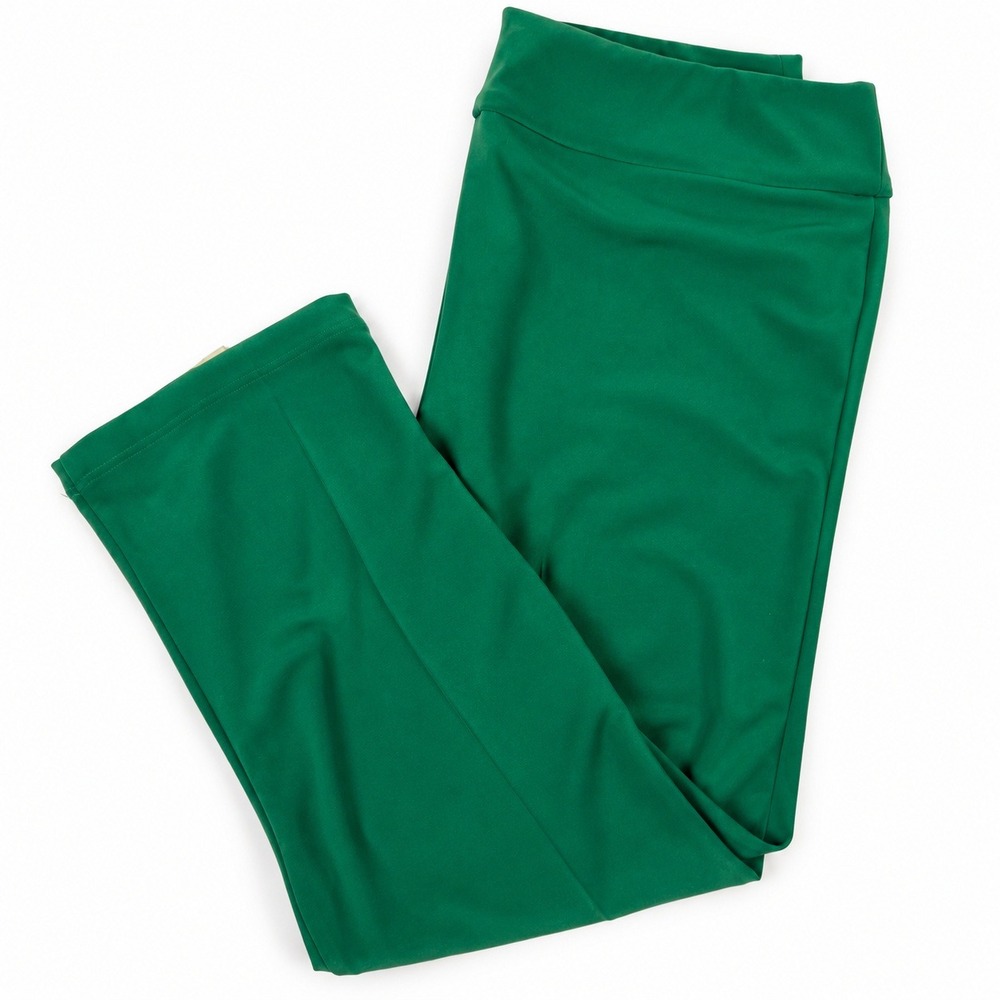 Joseph Ribkoff Straight Leg Pants Women 14 Green Stretch Pull On Trousers